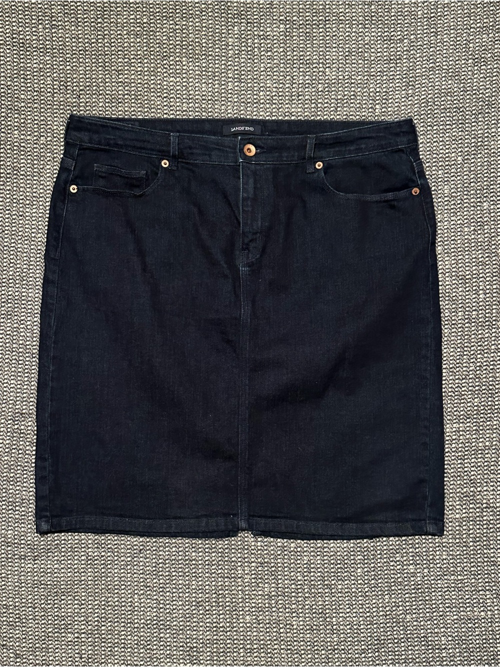 Lands' End Dark Indigo Denim Mini Skirt